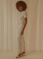 Into the City Mesh Maxi Dress - Pastel Mixtape - Peppermayo US