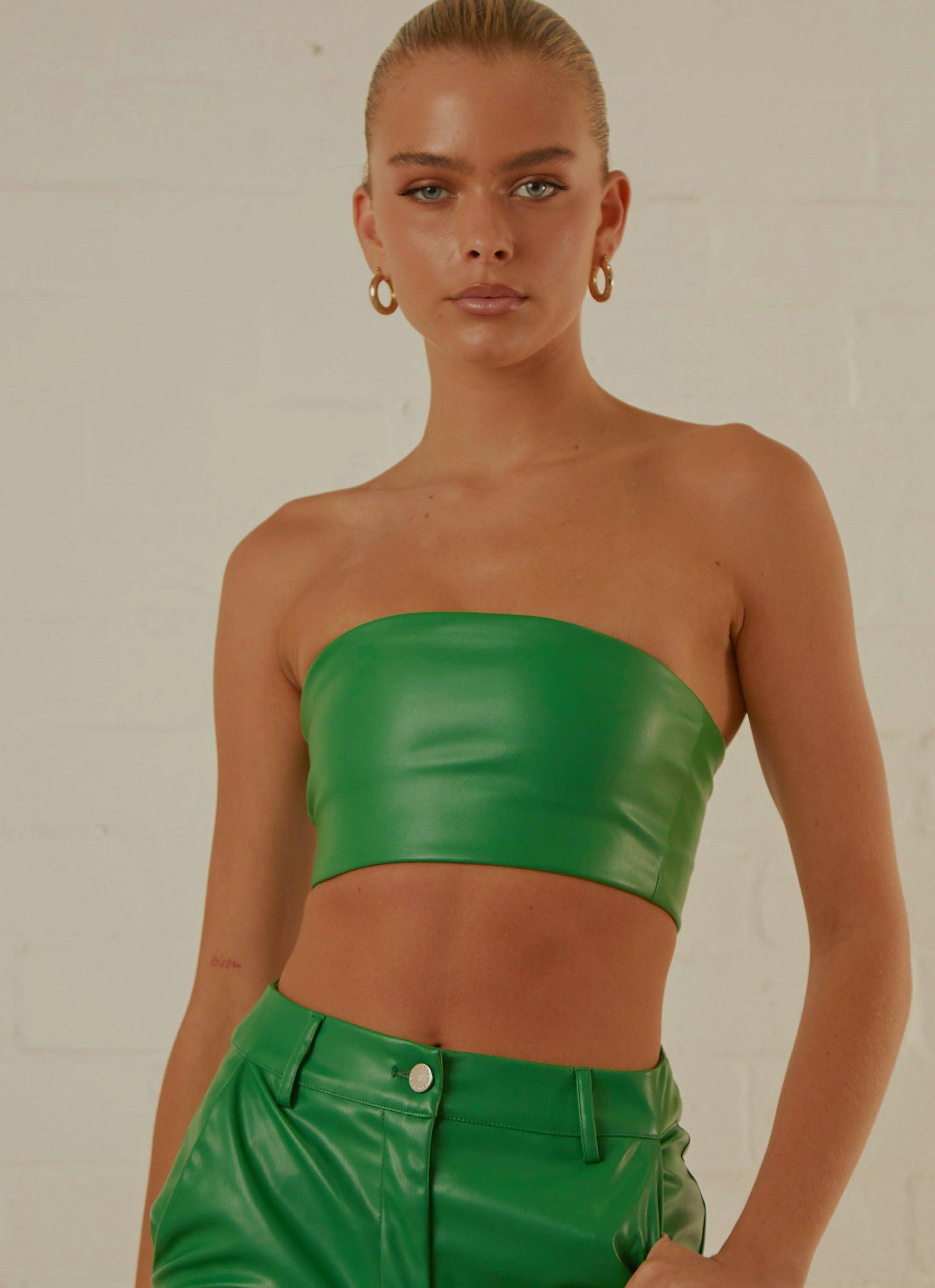 Late Night Dance Crop Top - Jade Green - Peppermayo US