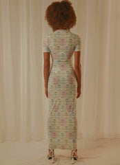 Into the City Mesh Maxi Dress - Pastel Mixtape - Peppermayo US