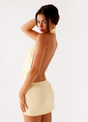 Birdie Halterneck Mini Dres Yellow 6 Peppermayo