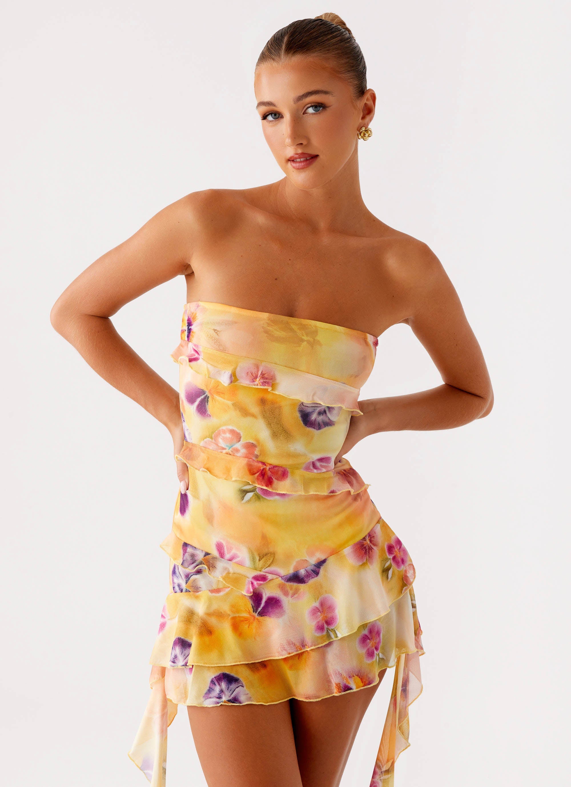 Macey Mini Dress Sunburst Floral 4 Peppermayo
