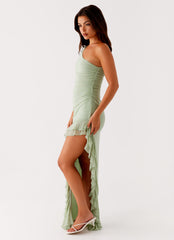 Clarence Maxi Dress Sage 2 Peppermayo