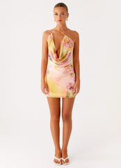Bohemian Bliss Mesh Mini Dress Sunburst Floral 1 Peppermayo