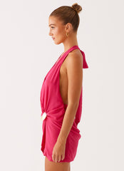 Elenora-Plunge-Scarf-Mini-Dress-Fuchsia-2-Peppermayojpg