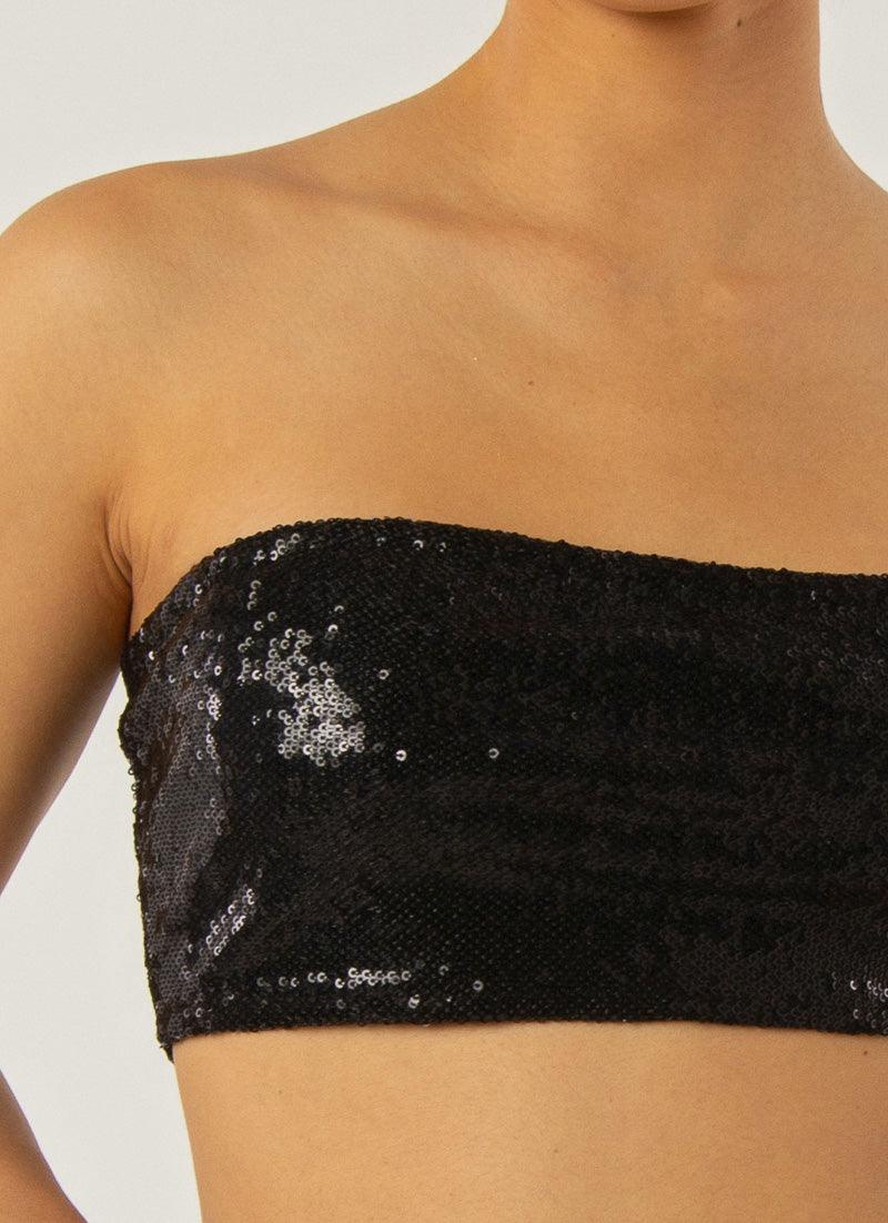 Emma Sequin Bustier - Black - Peppermayo US