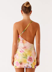 Bohemian Bliss Mesh Mini Dress Sunburst Floral 3 Peppermayo
