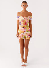 Frances Mini Dress Sunburst Floral 1 Peppermayo