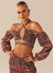 Lose My Cool Crop Top - Chestnut - Peppermayo US