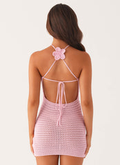 Dante Crochet Mini Dress Pink 3