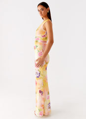 Seranella One Shoulder Maxi Dress Sunset Floral 2 Peppermayo