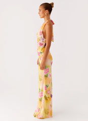 Main Act Halter Maxi Dress Sunburst Floral 3 Peppermayo