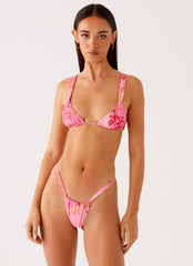 Airlie Scrunch Bikini Bottoms Tropical Pink Print 4 Peppermayo