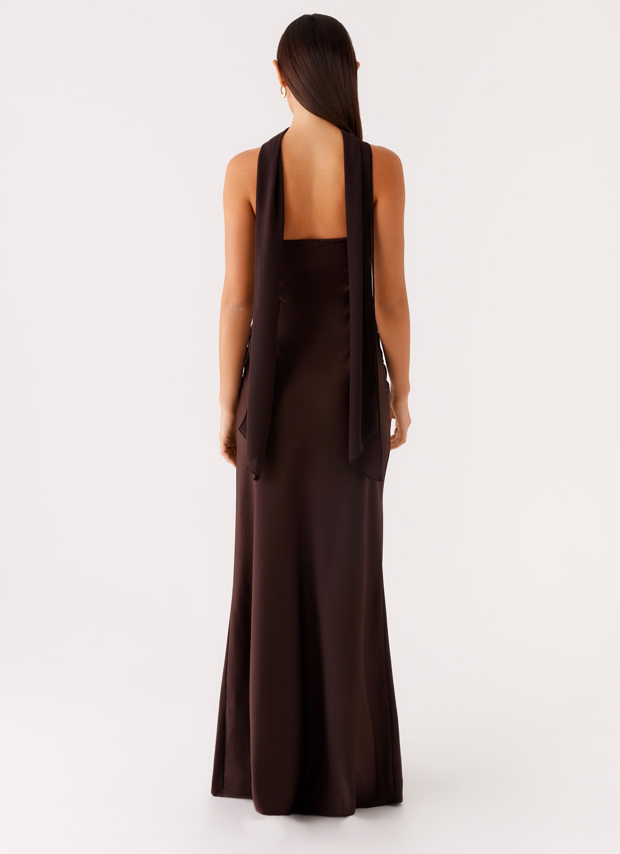 Alaine Scarf Maxi Dress Dark Chocolate 3