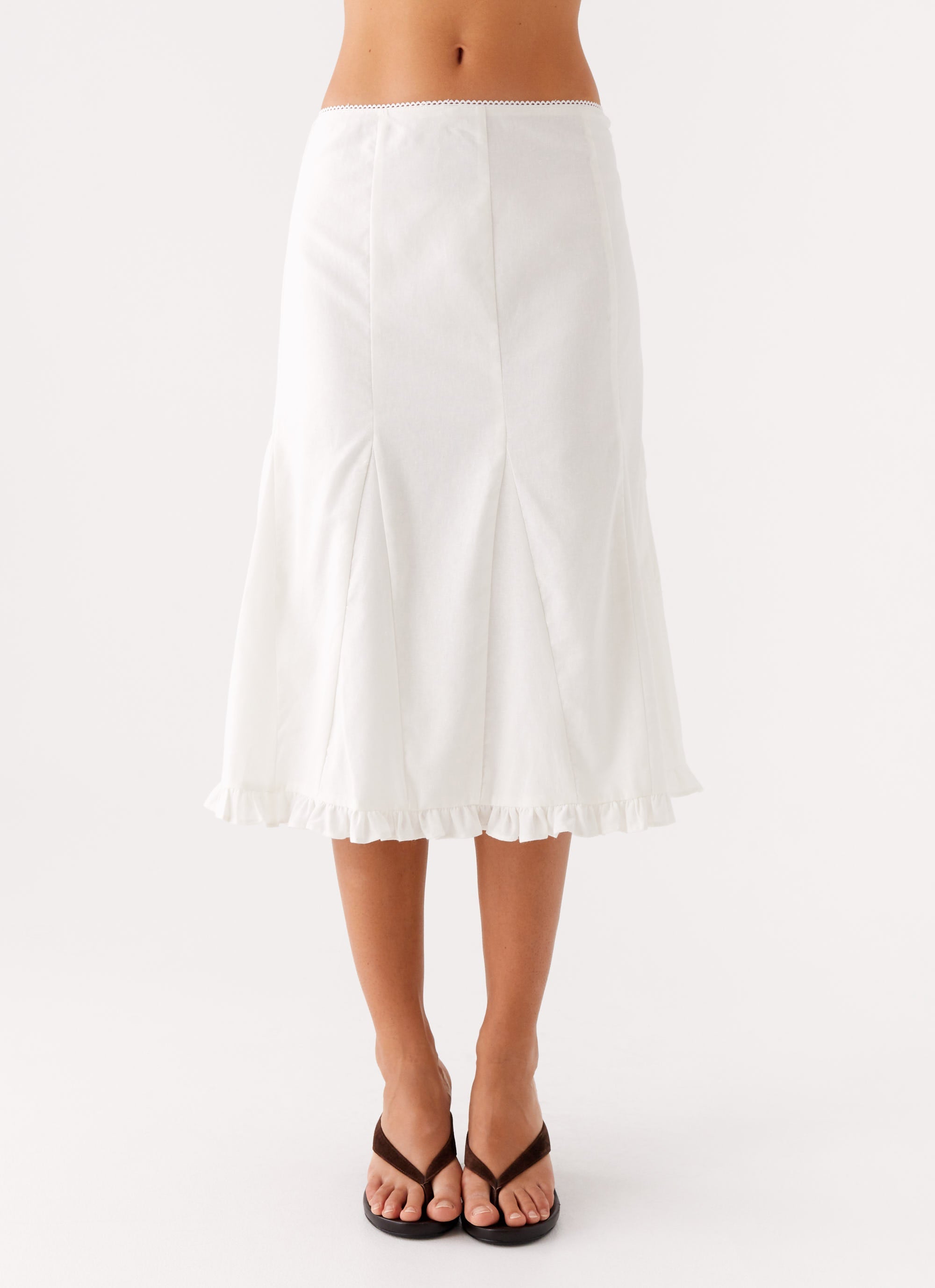 Alec Midi Skirt White 4 Peppermayo