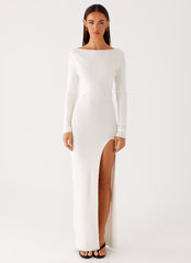 Amalfi Knit Maxi Dress White 1 Peppermayo
