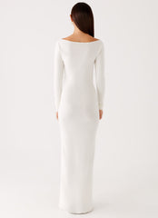 Amalfi Knit Maxi Dress White 3 Peppermayo