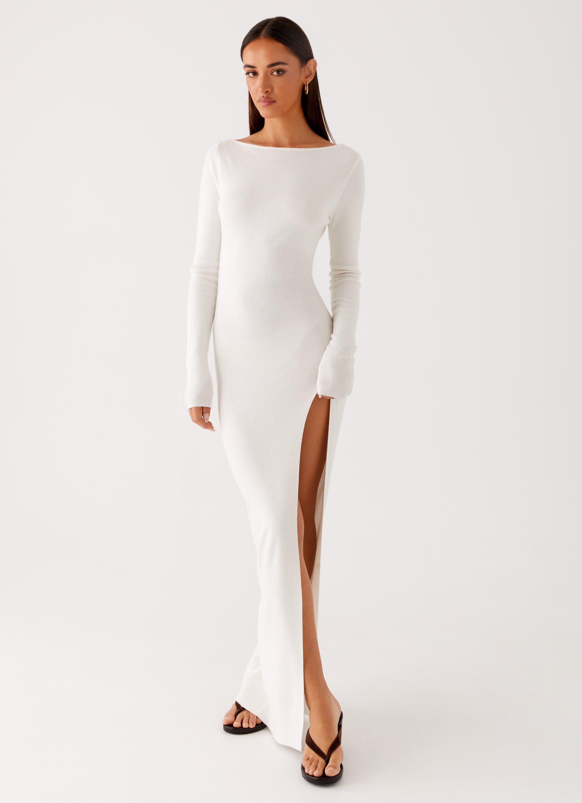 Amalfi Knit Maxi Dress White 4 Peppermayo