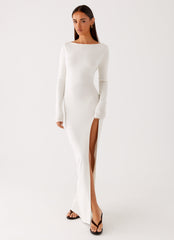 Amalfi Knit Maxi Dress White 4 Peppermayo