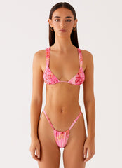 Arnie Bikini Top Tropical Pink Print 1 Peppermayo