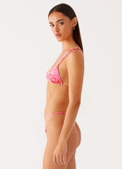 Arnie Bikini Top Tropical Pink Print 2 Peppermayo