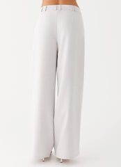 Womens Asha Low Rise Pants in the colour Ivory in front of a light grey background