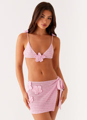 Aziza Crochet Bikini Top Pink 4 Peppermayo