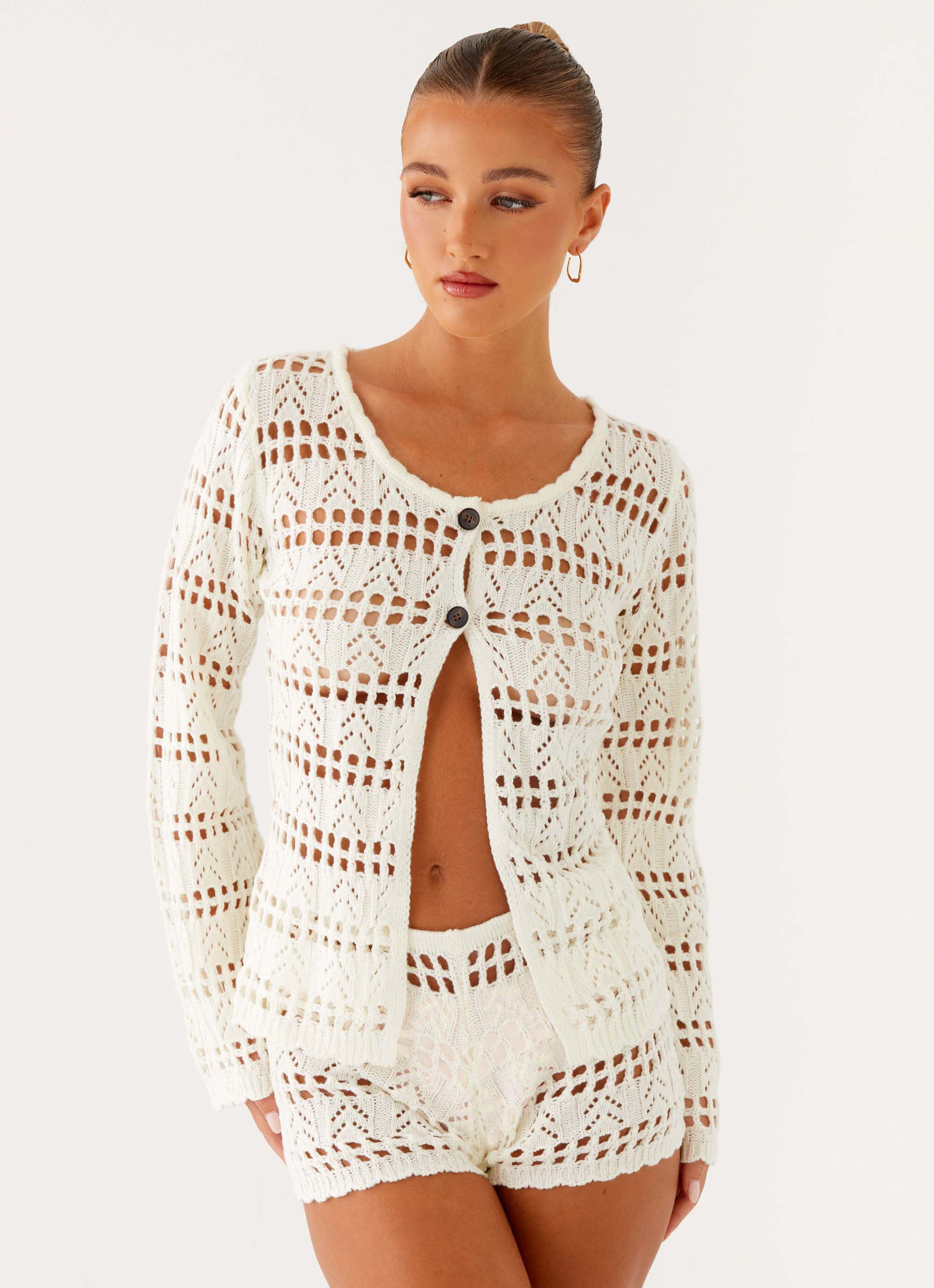 Baylock Crochet Shorts White 5