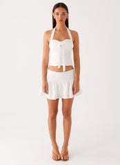 Brissy Mini Skirt White 1 Peppermayo