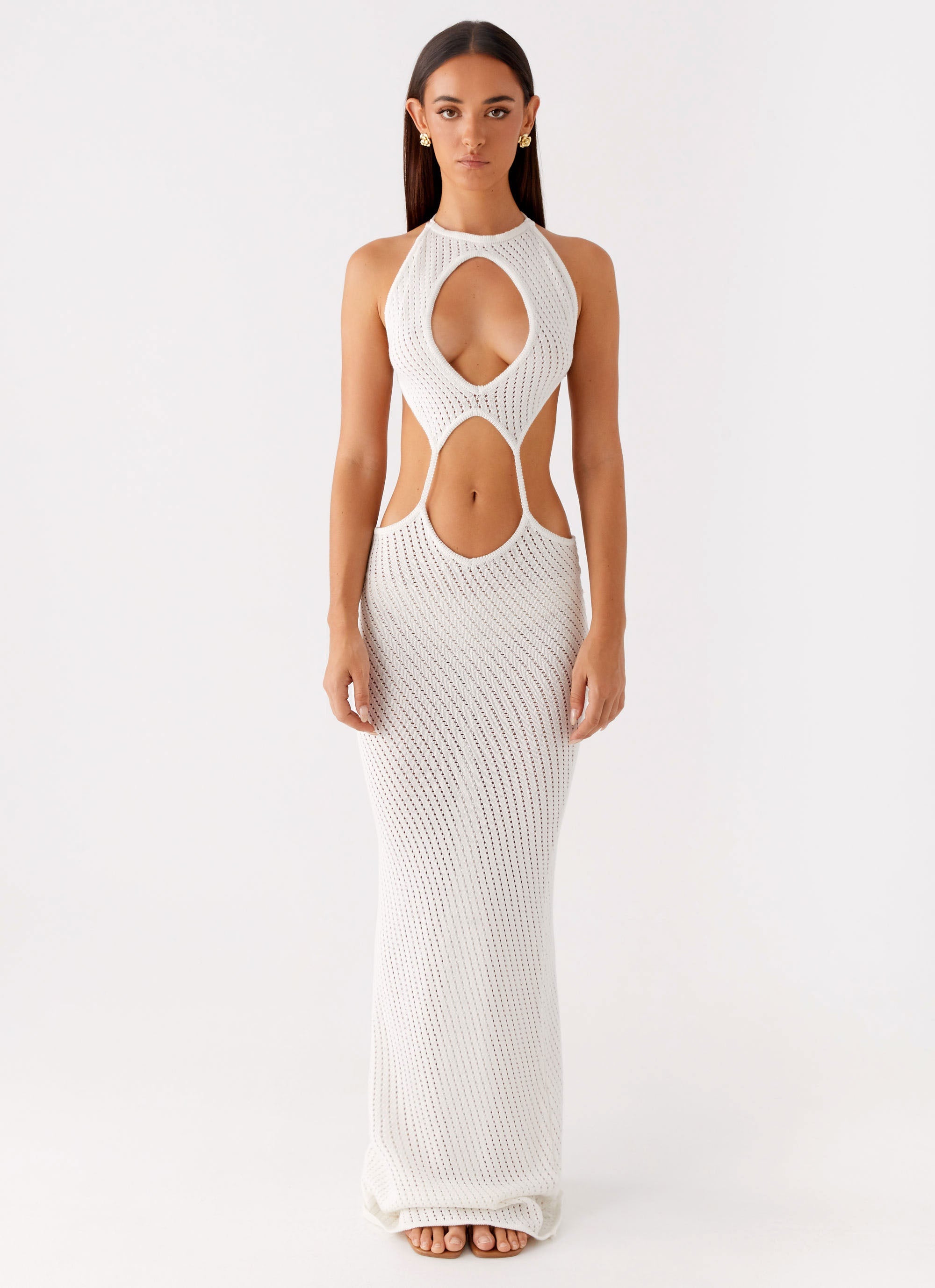 Caicos Corchet Maxi Dress White 1 Peppermayo