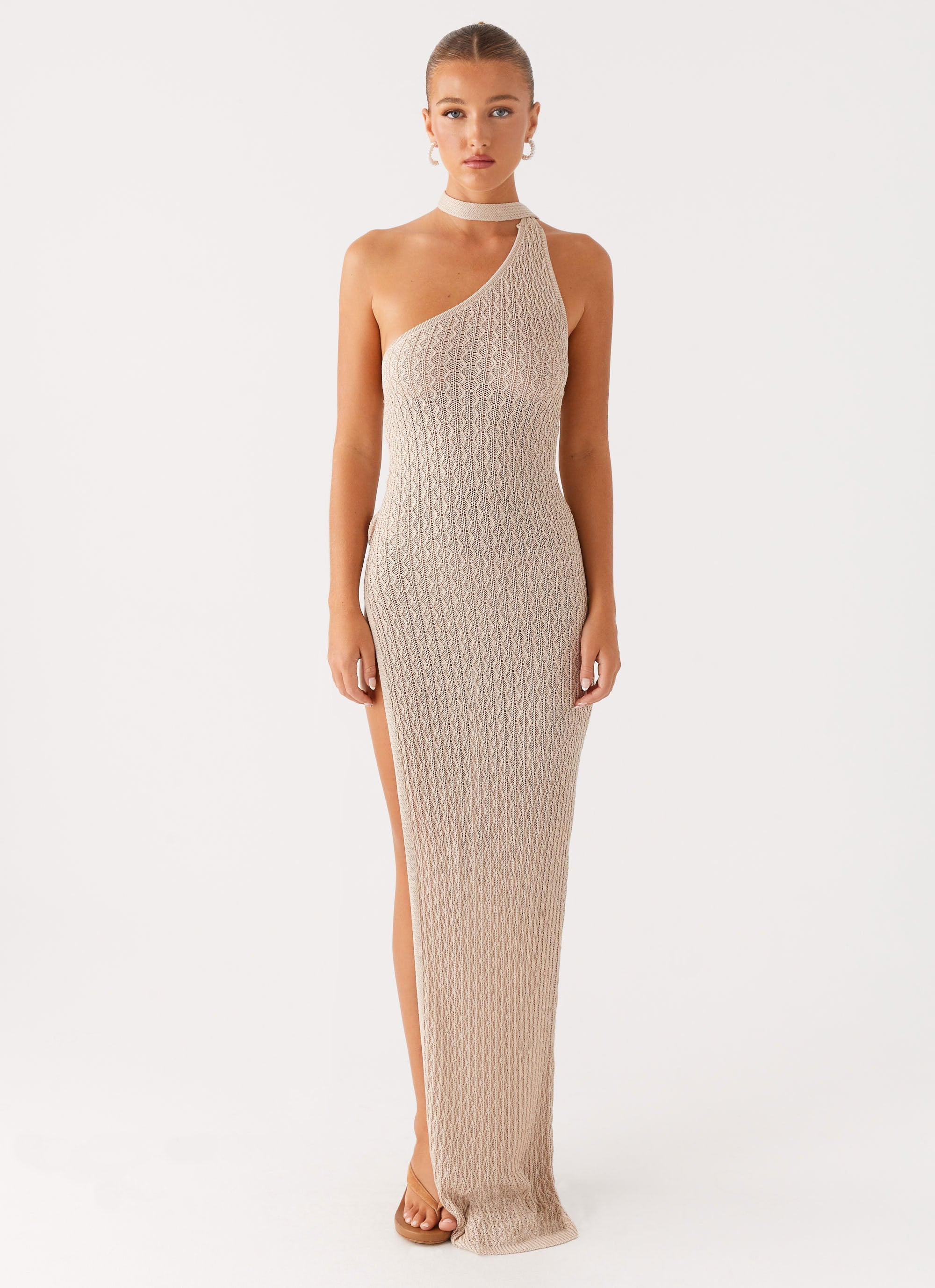 Carryn Knit Maxi Dress Hot Beige 1