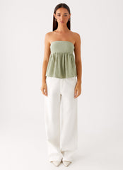 Cassie Tube Top Sage 1 Peppermayo