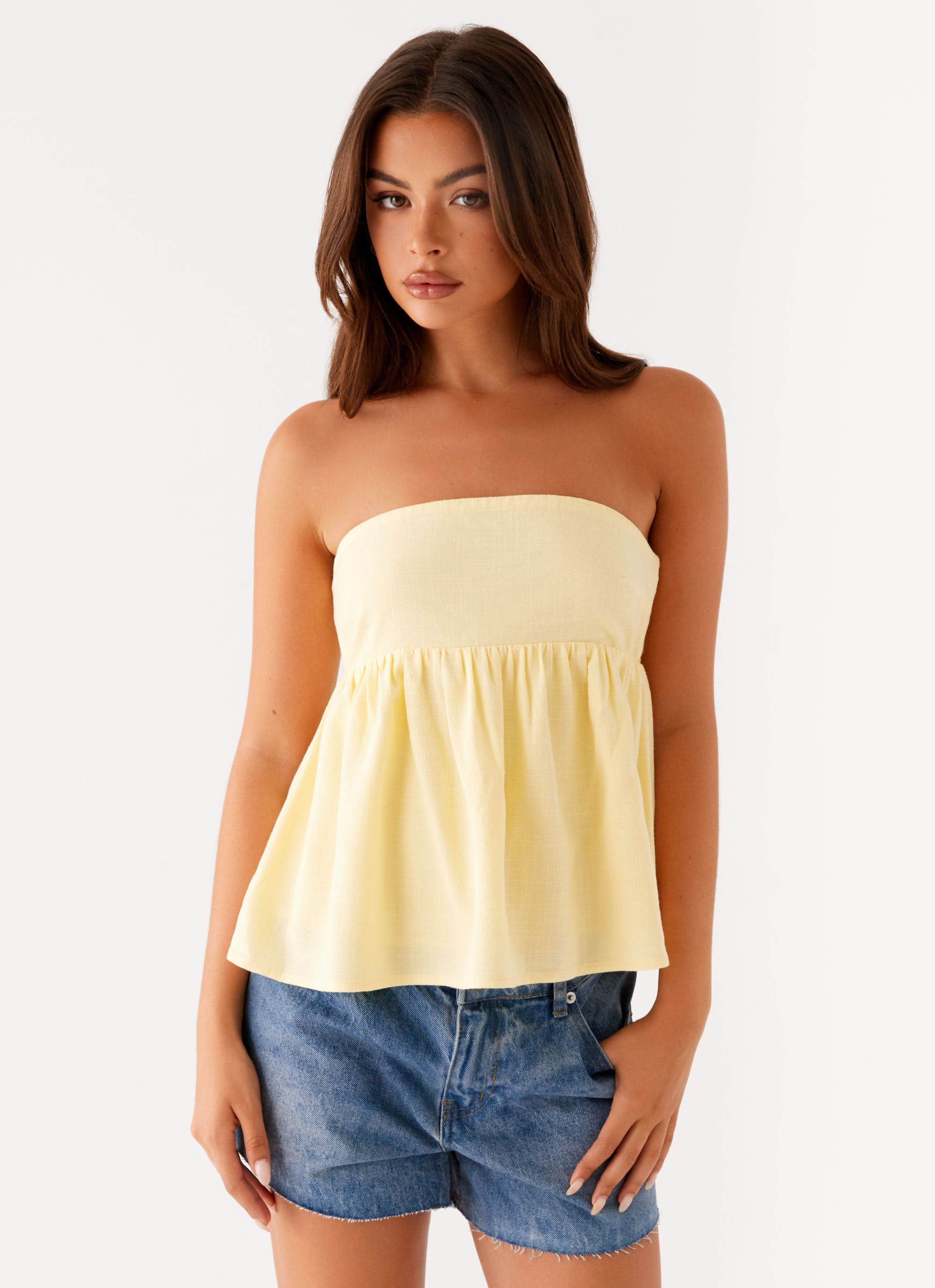 Cassie Tube Top Yellow 4 Peppermayo