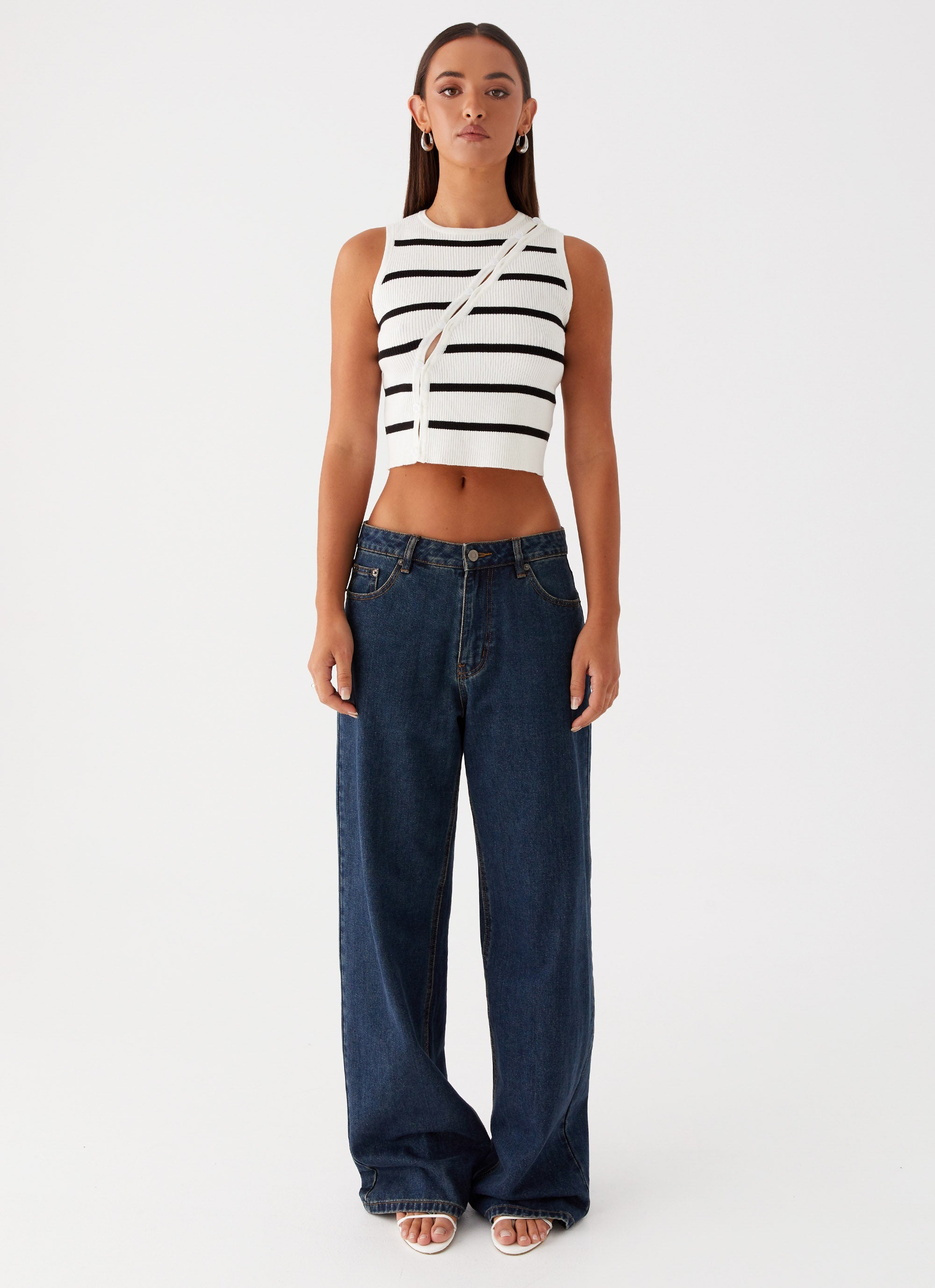 Womens Chromatic Charm Knit Top in the colour Ivory in front of a light grey background
