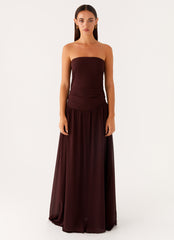 Covia Strapless Maxi Dress Dark Chocolate 1
