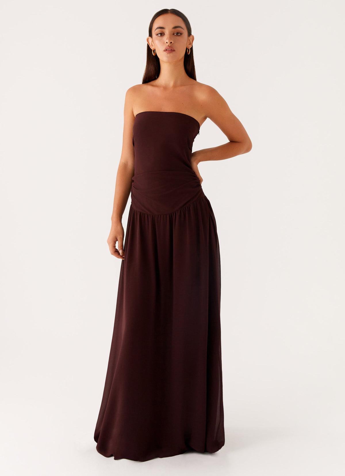 Covia Strapless Maxi Dress Dark Chocolate 3