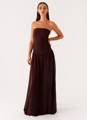 Covia Strapless Maxi Dress Dark Chocolate 3