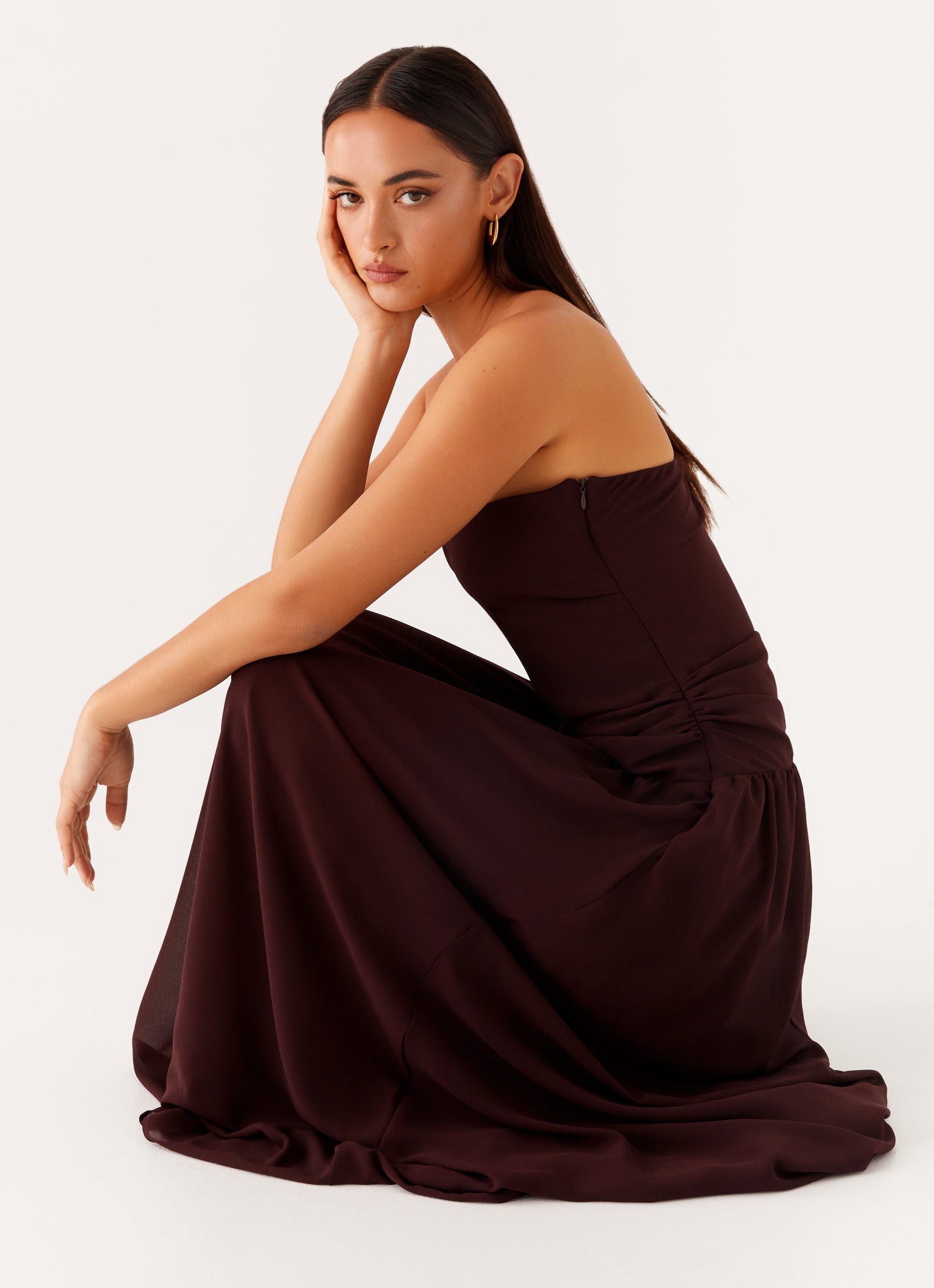 Covia Strapless Maxi Dress Dark Chocolate 5