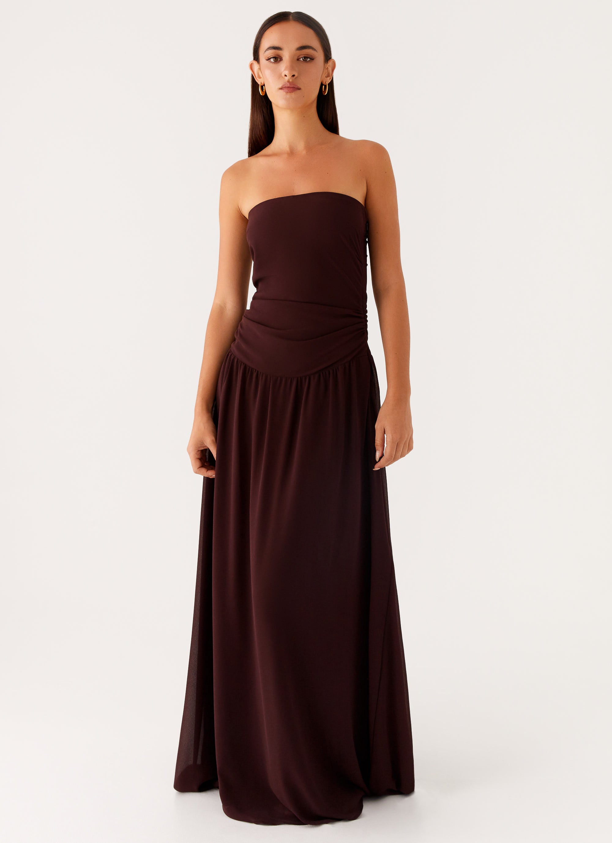 Covia Strapless Maxi Dress Dark Chocolate 6