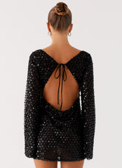 Edessa Sequin Mini Dress Black 3