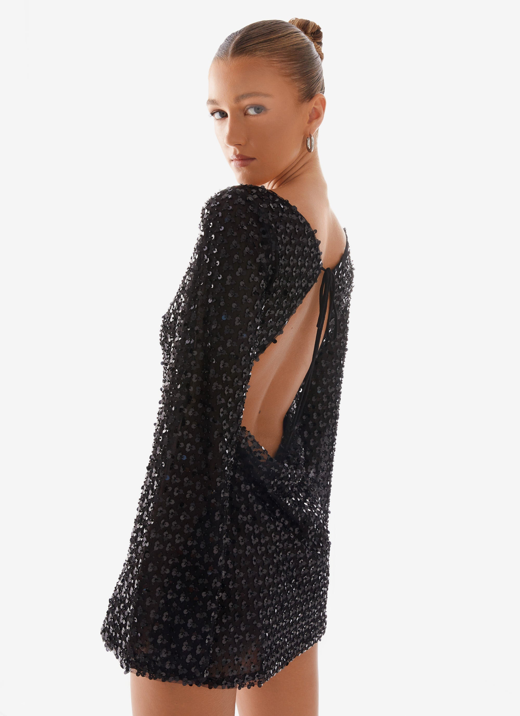 Edessa Sequin Mini Dress Black 6