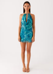 Ele Mini Dress Teal 1 Peppermayo