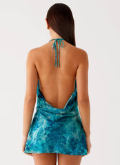 Ele Mini Dress Teal 3 Peppermayo