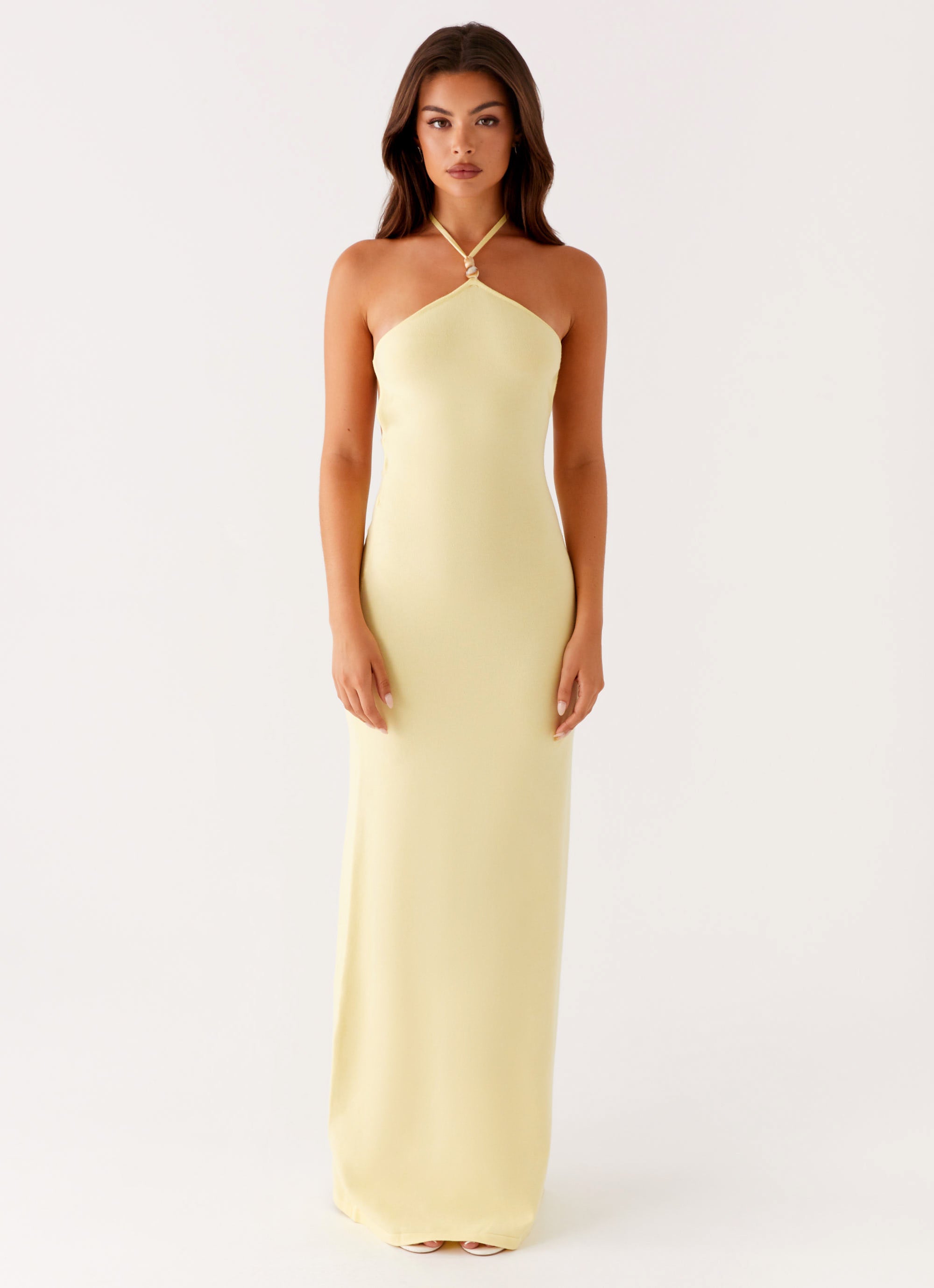 Elisha Knit Maxi Dress Yellow 1 Peppermayo