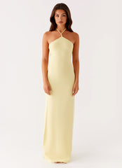 Elisha Knit Maxi Dress Yellow 1 Peppermayo