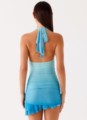Emilio Halterneck Maxi Dress Blue Gradient 3 Peppermayo