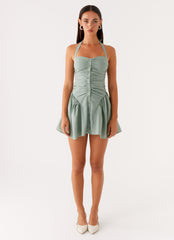 Fable Mini Dress Sage 1 Peppermayo