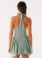Fable Mini Dress Sage 3 Peppermayo