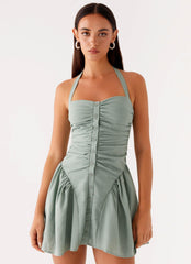 Fable Mini Dress Sage 5 Peppermayo