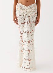 Womens Fiorella Floret Maxi Skirt in the colour Ivory in front of a light grey background