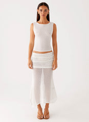 Genesis Midi Skirt White 1 Peppermayo